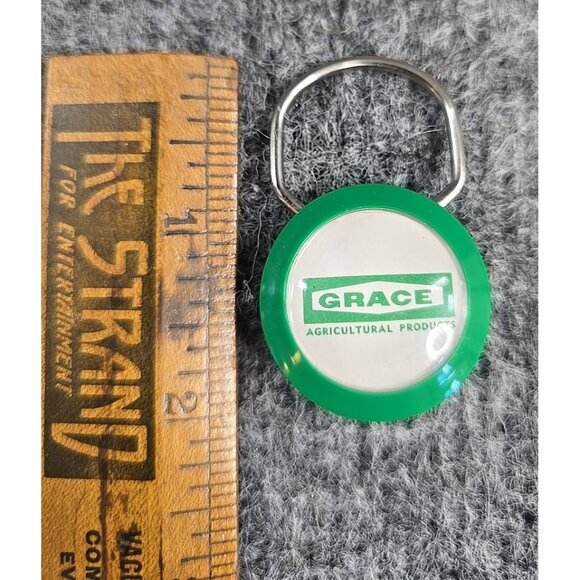 Grace Agricultural Products Advertising Key Ring Keychain Vintage Green - Picture 2 of 4